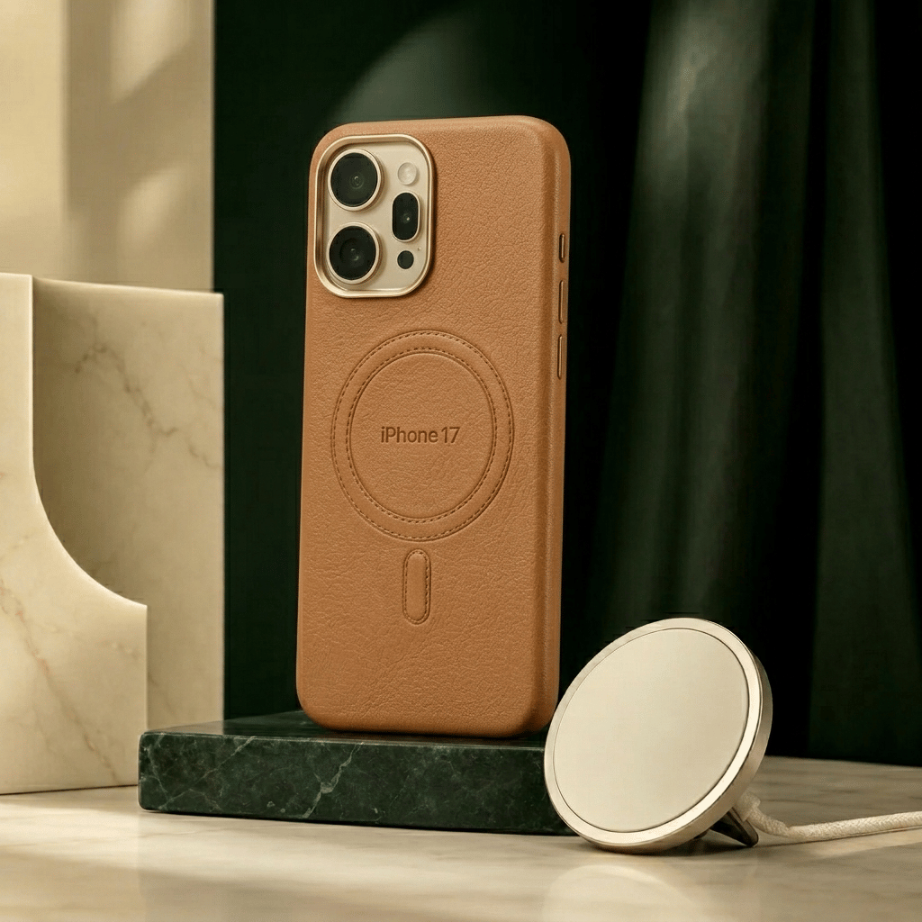 Premium phone accessory lifestyle desk setup
