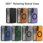 Luxury Leather Magnetic Stand Samsung Case – MagSafe Shockproof