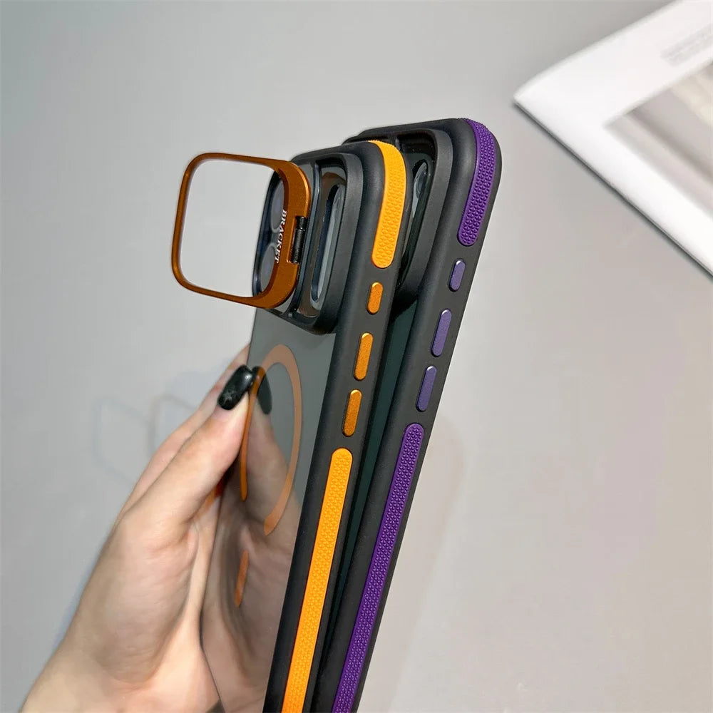 Matte Transparent Kickstand MagSafe iPhone Case – Magnetic Stand Cover