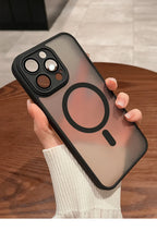 Luxury Matte MagSafe iPhone Case – Lens Protector Shockproof Cover