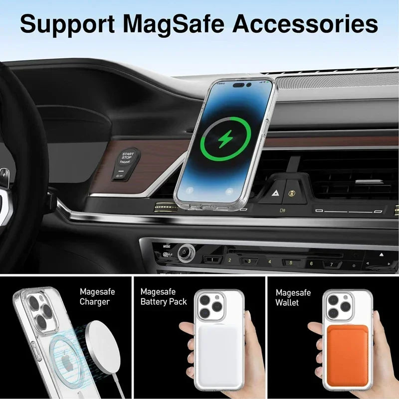 Crystal Clear MagSafe iPhone Case – Transparent Silicone Cover