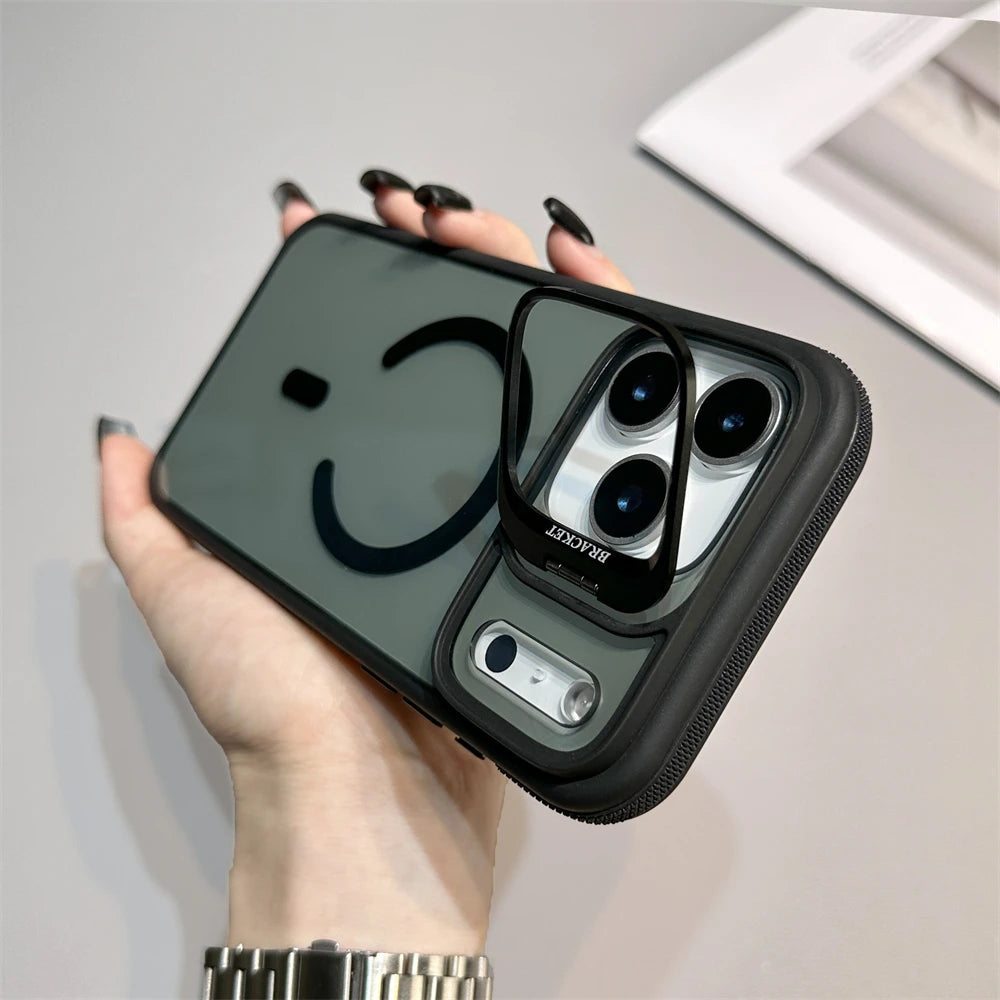 Matte Transparent Kickstand MagSafe iPhone Case – Magnetic Stand Cover