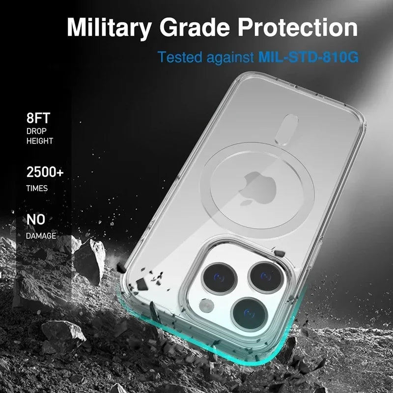 Crystal Clear MagSafe iPhone Case – Transparent Silicone Cover