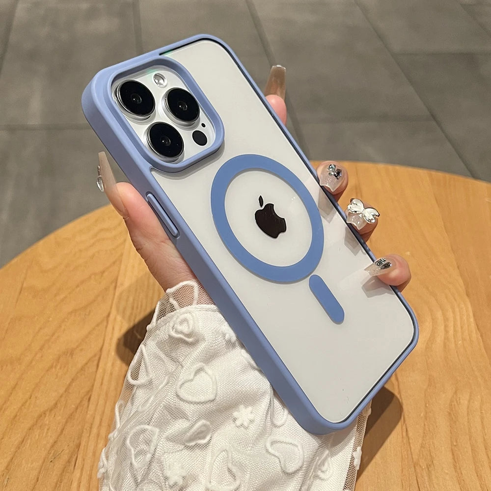 Titanium Matte Magnetic iPhone Case – MagSafe Shockproof Hard Cover