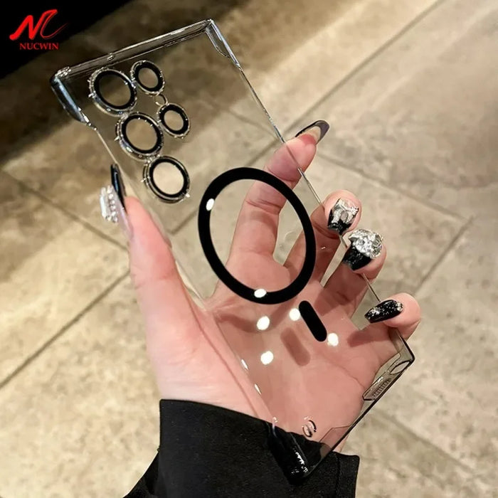 Matte transparent ultra-thin Samsung case with borderless design and magnetic PC cover by TheCaseCraft