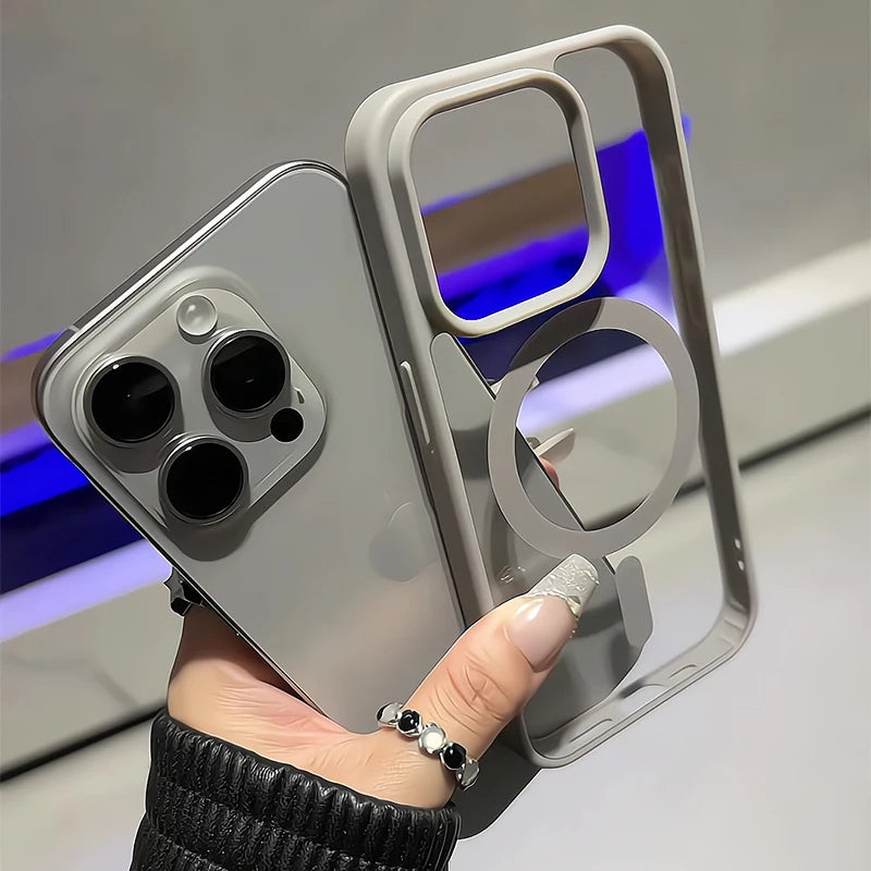 Titanium Matte Magnetic iPhone Case – MagSafe Shockproof Hard Cover