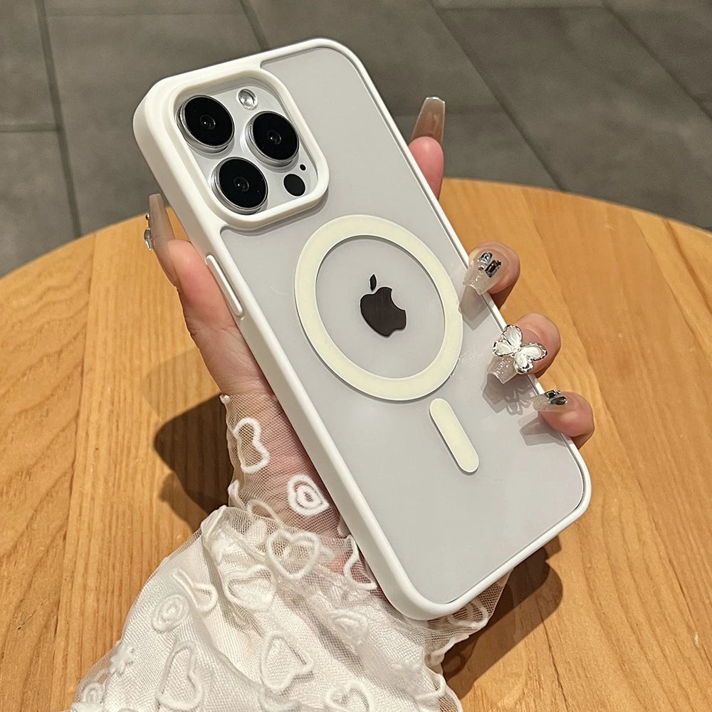 Titanium Matte Magnetic iPhone Case – MagSafe Shockproof Hard Cover
