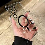 Ultra Thin Borderless magnetic Case for Samsung Galaxy S23 S22 S25 S26 Ultra S26 Plus Transparent Matte S24 Ultra PC Cover