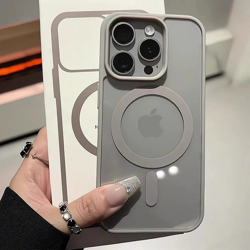 Titanium Matte Magnetic iPhone Case – MagSafe Shockproof Hard Cover