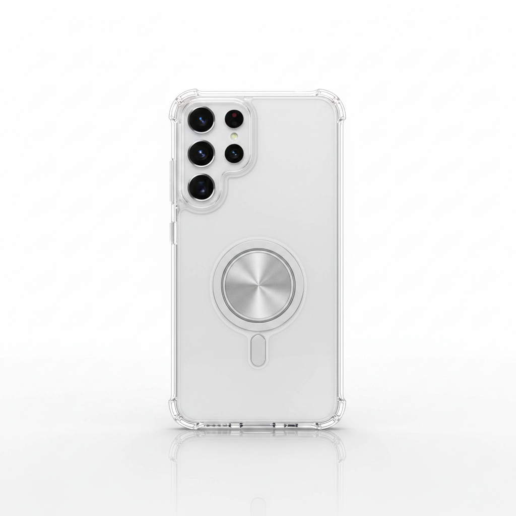 Samsung Galaxy Rotating Kickstand Case – Transparent Shockproof Magnetic Armor
