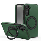 Luxury Leather Magnetic Stand Samsung Case – MagSafe Shockproof