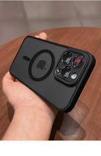 Luxury Matte MagSafe iPhone Case – Lens Protector Shockproof Cover