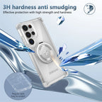Rotating Magnetic Folding Stand Transparent Phone Case for Samsung S26 S25 Edge S24 S23 Plus FE S21 Ultra Armor Shockproof Cover