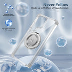 Rotating Magnetic Folding Stand Transparent Phone Case for Samsung S26 S25 Edge S24 S23 Plus FE S21 Ultra Armor Shockproof Cover